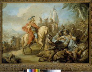 Alejandro y Porus, rey de la India, habiendo reinado en las fronteras del reino de Persia, finalmente fueron a Alejandro