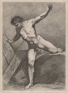 Hombre trepando con los brazos extendidos de Carle van Loo