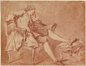 Caballero recostado en una silla de Carle van Loo