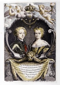LOUIS XV y LECSINSKA Marie: Luis XV (15 años) y Marie Lecsinska (22 años) son... de Carle van Loo