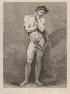 Hombre de pie en pose pensativa de Carle van Loo