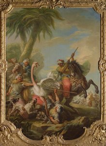 La caza del avestruz (óleo sobre lienzo)