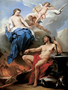 Venus pidiendo a Vulcano que haga armas para Eneas