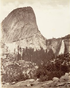 Cap of Liberty y Nevada Fall, Yosemite, ca. 1872, impreso ca. 1876 de Carleton E. Watkins.