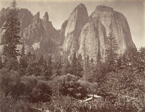 Rocas y agujas de la catedral, ca. 1872, impreso ca. 1876 de Carleton E. Watkins.