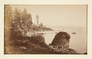 Cuatro escenas de ferrocarril y cuatro vistas del lago Tahoe: lago Tahoe desde Artist Point de Carleton E. Watkins