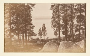 Cuatro escenas de ferrocarril y cuatro vistas del lago Tahoe: lago Tahoe desde Warm Springs