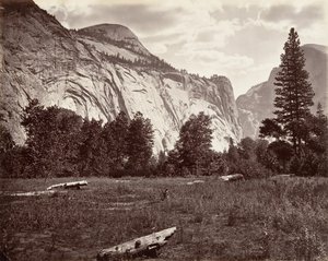 Cúpula Norte, 3,725 pies, Yosemite, ca. 1872, impreso ca. 1876 de Carleton E. Watkins.