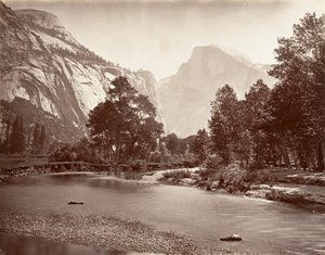 Cúpula Norte y Sur, Yosemite, ca. 1872, impreso ca. 1876 de Carleton E. Watkins.