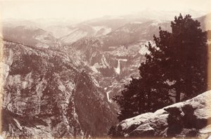Vernal y Nevada Falls desde Glacier Point de Carleton E. Watkins