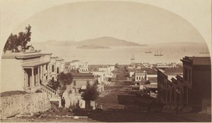 La isla de Alcatraz y la bahía de San Francisco, mirando al norte, 1880 (foto)