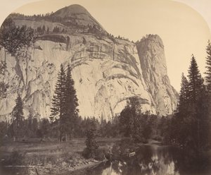 Cúpula norte a la izquierda - Arcos reales - Columna de Washington, 1861, Yosemite de Carleton Emmons Watkins