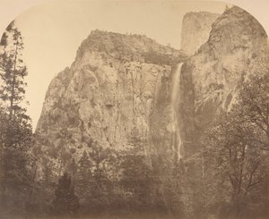 Pohono, Velo de Novia, 900 pies, Yosemite, 1861 de Carleton Emmons Watkins