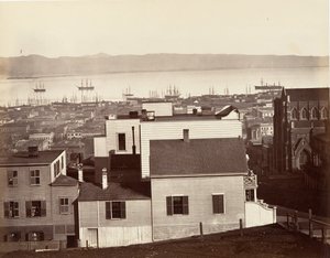 San Francisco, desde las calles California y Powell, 1864, impreso ca. 1876 de Carleton Emmons Watkins
