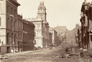Lado sur de la calle California, 1864 de Carleton Emmons Watkins