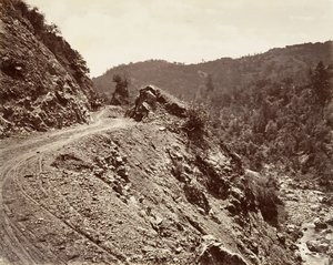Sulphur Creek y Flume-road a Geysers, 1868-70, impreso ca. 1876 de Carleton Emmons Watkins