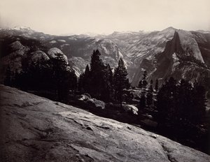 Vista desde el Domo Sentinel, Yosemite, 1865-66 de Carleton Emmons Watkins