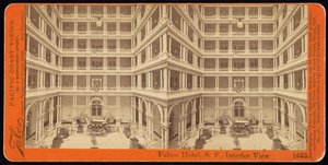 Hotel Palace, S.F., vista interior de Carleton Watkins
