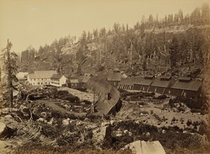 Estación de Summit con el extremo oeste del túnel, C.P.R.R. de Carleton Watkins