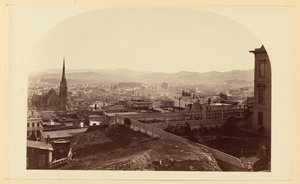 [Vista desde la residencia del Sr. Crocker, Cal St. Hill, mirando al sudeste]
