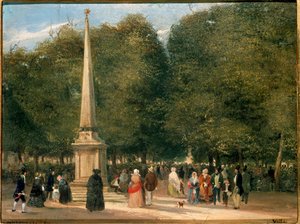 Fiesta de las flores para la celebración de San Foca en Milán 20/04/1845 (óleo sobre lienzo de Carlo Jotti