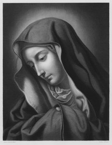 La Madonna, del cuadro en la Colección Real (grabado)
