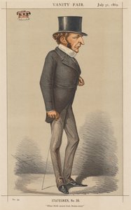Vanity Fair: Estadista No. 26 Cuando el nacimiento no puede liderar, el cerebro debe hacerlo, 1869 de Carlo