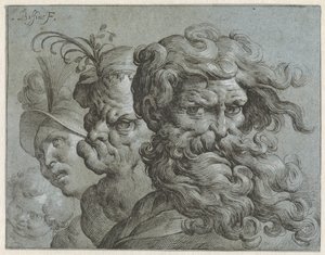 Cuatro cabezas de personajes de niños y hombres de diferentes edades. Cuatro cabezas de personajes de niños y hombres de diferentes edades. de Carlo Biffi