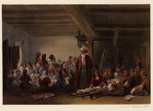 Escuela Infantil de Tártaros de Crimea, 1856 de Carlo Bossoli