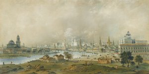 Vista del Kremlin de Moscú desde el Puente Ustinsky de Carlo Bossoli