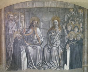 Cristo entregando el mundo a San Domingo en presencia de la Virgen María de Carlo Braccesco