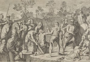San Andrés arrodillado en oración mientras es llevado a la cruz, después de Reni, 1650-80