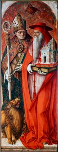Políptico de la Catedral de Camerino: San Jerónimo y San Agustín de Carlo Crivelli