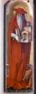 San Jerónimo vistiendo el traje de obispo (mitra). Predelle Demidoff por Carlo Crivelli (1430/35 - 1494). 1476.