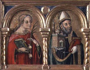 Santa Águeda y San Agustín (predela) (detalle) de Carlo Crivelli