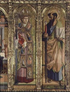 San Emidio y San Pablo (detalle) de Carlo Crivelli