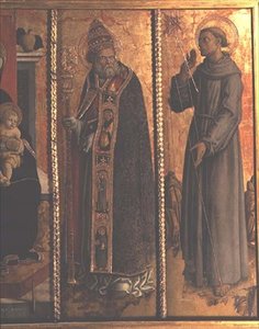 San Silvestre y San Francisco (detalle) de Carlo Crivelli