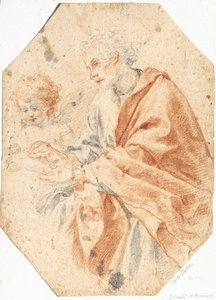 Estudio del evangelista Mateo y el ángel de Carlo Dolci