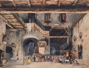 Diseño de escenografía para la ópera La forza del destino de Giuseppe Verdi de Carlo Ferrario
