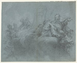Virgen con ángeles en las nubes de Carlo Innocenzo Carlone (possibly)