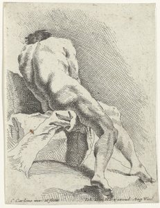 Desnudo masculino sentado, visto de espaldas de Carlo Innocenzo Carlone