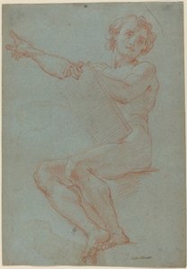 Hombre Sentado Sosteniendo una Tableta de Carlo Maratta