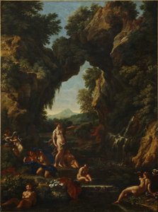 Paisaje con Diana y Acteón, c.1657 de Carlo Maratta or Maratti