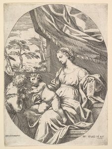 La Virgen y el Niño con el joven San Juan Bautista, 1647 de Carlo Maratta or Maratti