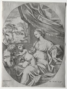 Virgen y Niño con el infante San Juan, 1647 de Carlo Maratta or Maratti