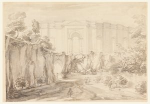 Diseño para un Hemiciclo, Villa Albani, Roma, Italia de Carlo Marchionni