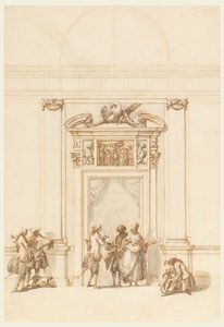 Diseño para el Portal Norte, Gran Galería, Villa Albani, Roma, Italia