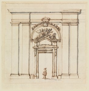 Diseño para la sección de una parte de una pared con un marco de puerta