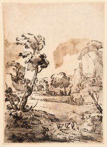 Dibujo, Un paisaje pastoral, 1760-1780
