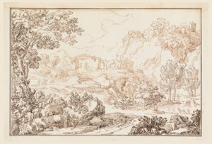 Dibujo, Un paisaje, 1770-86